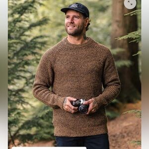 PASSENGER Men's Fog Recycled Knitted Jumper - Dusty Ochre - L